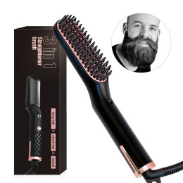 Men Beard Straightener Styling Multifunctional Hair Comb Brush