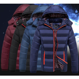 Winter Jacket Men Fashion Thermal Hooded   Casual Jacket