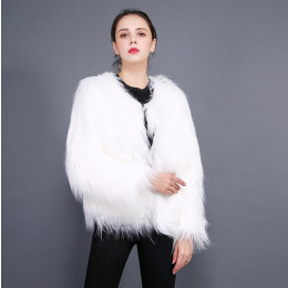 Furry Fur Coat Women Fluffy Warm Long Sleeve Outerwear