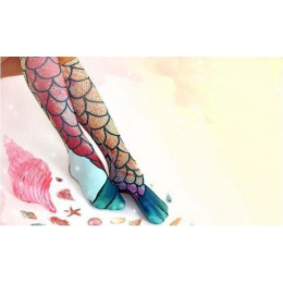 Ladies Mermaid Print Socks