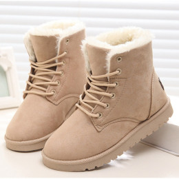 Women's Winter Warm Fur Suede Flat  Ankle Boots