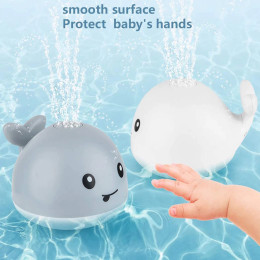 Electric induction water jet ball little whale light baby bathing toys