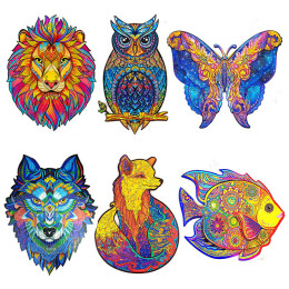 Irregular 3D puzzles for adults and children Diy crafts wooden   puzzle toys
