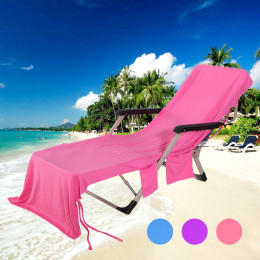 Quick-drying Sun Lounger Beach Towel with Two Pockets and Bag Ice towel