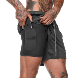  Men Shorts Hidden  Phone Pockets Joggers Training Fitness Sporting Shorts
