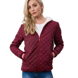 Women's Long Sleeve Hooded Fleece Basic Jacket Casual Outerwear