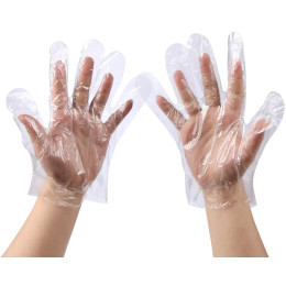 200pcs Transparent plastic disposable single-off bbq cooking gloves for household sanitary bathroom gloves for cooking cleaning