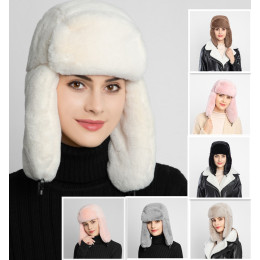 Winter Fur Bomber Hats with Earmuffs