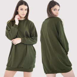 Lady Long O Neck Long Sleeve Loose Casual Women Sweatshirts