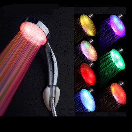Colorful LED Shower Head 7-Color Changing Shower Head No Battery LED Waterfall Shower Head
