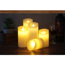 Remote control LED candle ivory color Pillar Candles