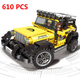 610pcs Building Blocks Fit for Legoinglys Technic Pull Back Jeeped Car Toy