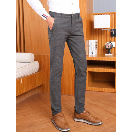 Men's Elastic Casual Pants Slim Jogger Stretch Long Trouser