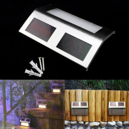 2 LED Solar Powered Panel Stairway Light