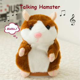 Talking Hamster Repeats What You Say Electronic Plush Buddy Mouse for Child Kids Party Toys