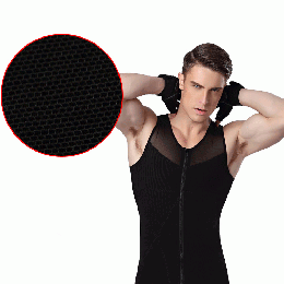 Men Mesh Fabric Compression Body Shapers Shirts