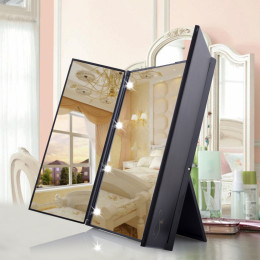 Foldable Tri-sided Led Mirror