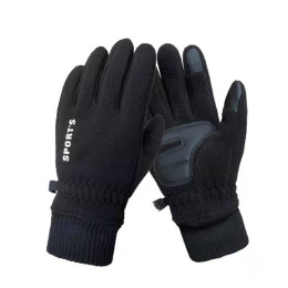 Non-slip warm touch screen gloves