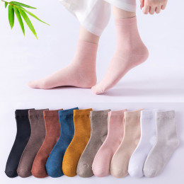 Women's bamboo fiber mid-calf socks 10 pairs