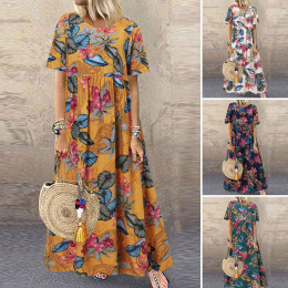 Vintage Floral Short Sleeve Dress