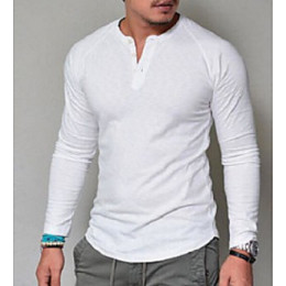 men's solid color long sleeve t-shirt
