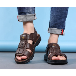 Men's Velcro Leather Sandals