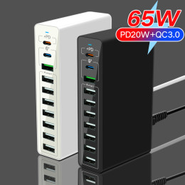 10usb travel charging head 65W
