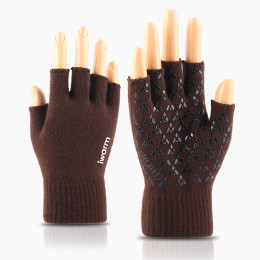 Men's and women's half-finger knitted gloves