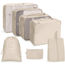 seven piece travel home storage bag set