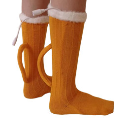 Beer mug shape heating floor socks