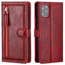 Zip closure leather phone case