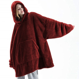 Double-faced fleece hooded loungewear