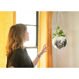 hanging mirror ball flowerpot hanging basket