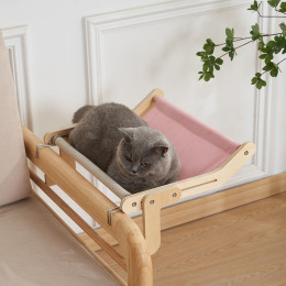 wooden hanging cat hammock