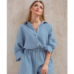 women's long sleeve shorts set