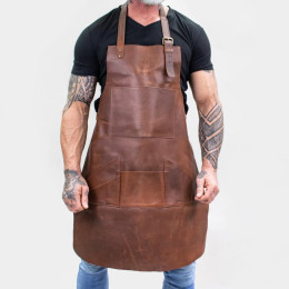 Faux leather thickened work apron