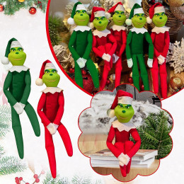 Christmas green-headed elf ornament