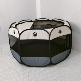 Foldable octagonal pet cage