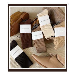 Striped solid color wool socks 5 pairs