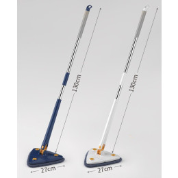 Hands-free retractable triangular mop