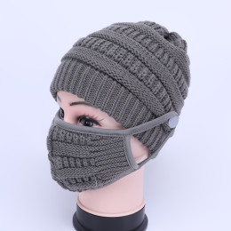 Knitted hat mask set of 2