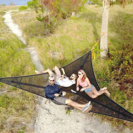 Outdoor triangle hanging large hammock