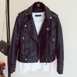 Women Spring PU Leather Jacket