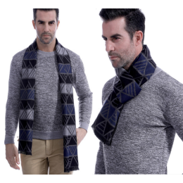 Men Business Fashion Plaid Striped  Winter Scarf