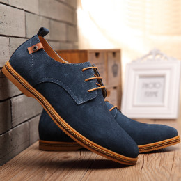 Men's Suede Leather Lace Up Oxfords Shoe For Spring Autumn and Winter Chose from Size 38-48