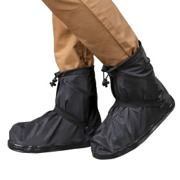 Black Rainproof Shoe Cover Waterproof Reusable