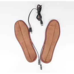 USB Powered Plush Fur Heating Insoles Winter Keep Warm Foot Shoes Insole