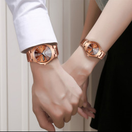 Wlisth Men Women Fashion Watch Alloy Double Calendar Waterproof Lovers Quartz Watches 