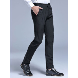 Men's Slim Fit Wrinkle-Free Casual Stretch Dress Pants