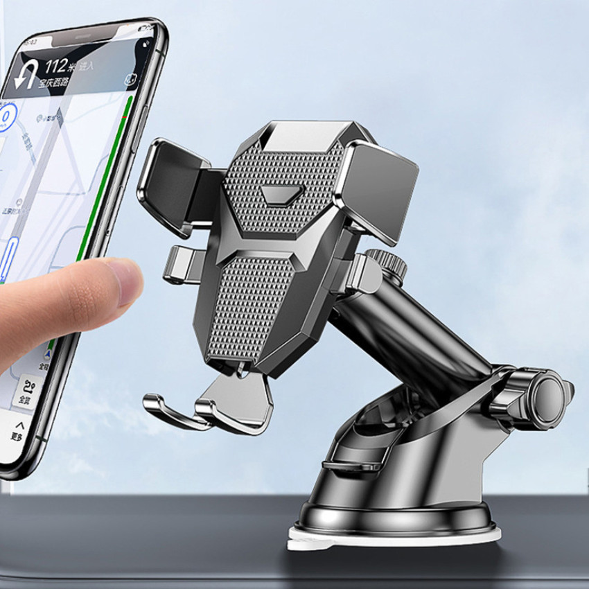 Car automatic locking telescopic suction cup mobile phone holder